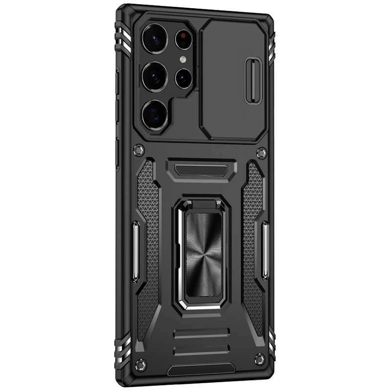 Ударостійкий чохол Square Ring зi шторкою на камеру на Samsung Galaxy S23 Ultra – Чорний / Black. Фото 2 з 7