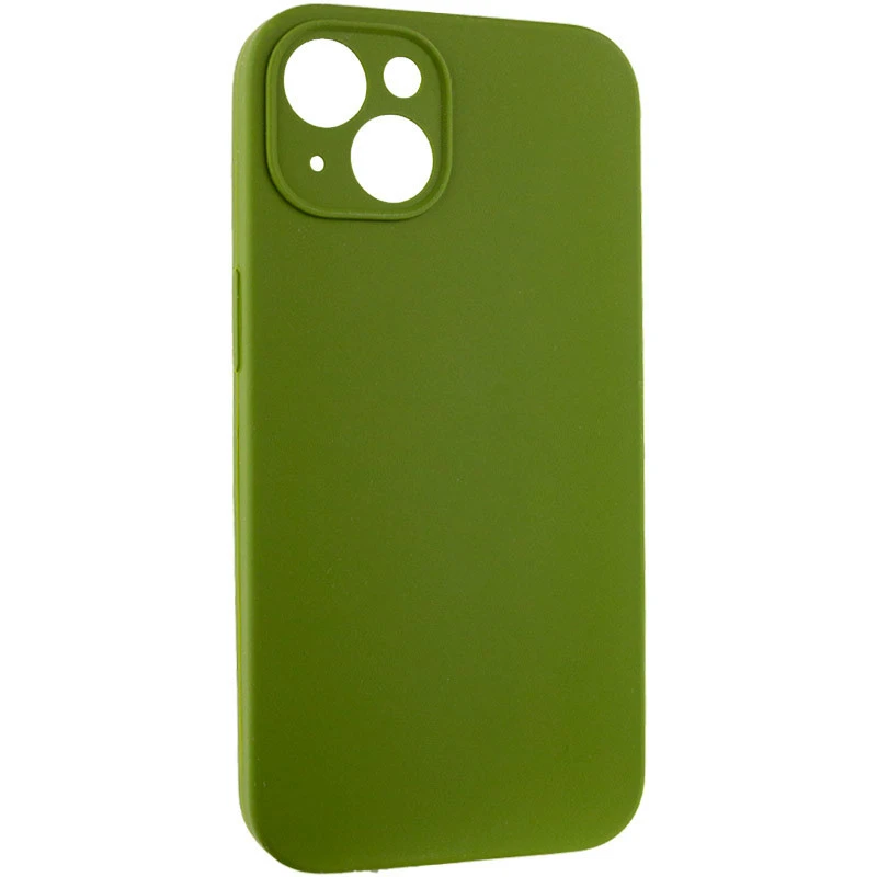 Чехол с защитой камеры Silicone Case для Apple iPhone 14 (6.1") – Зеленый / Dark Olive. Фото 2 из 6