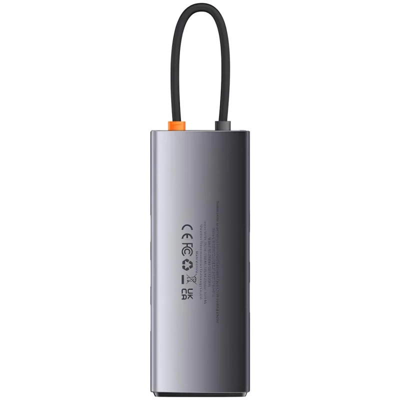Перехідник HUB Baseus Metal Gleam Series (Type-C to HDMI4K@60Hz+3xUSB3.0+PD+RJ45) (CAHUB-CW) – Station Gray. Фото 9 з 11