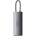 Перехідник HUB Baseus Metal Gleam Series (Type-C to HDMI4K@60Hz+3xUSB3.0+PD+RJ45) (CAHUB-CW) – Station Gray. Фото 9 з 11
