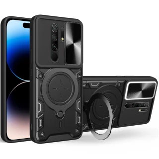 Ударопрочный чехол Bracket Ringstand с защитной шторкой для камеры для Xiaomi Redmi Note 8 Pro фото 1 Ударопрочный чехол Bracket Ringstand с защитной шторкой для камеры для Xiaomi Redmi Note 8 Pro фото 1 из 2