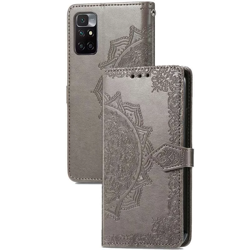 Кожаный чехол-книжка Art Case с визитницей для Xiaomi Redmi 10 – Серый. Фото 4 из 4