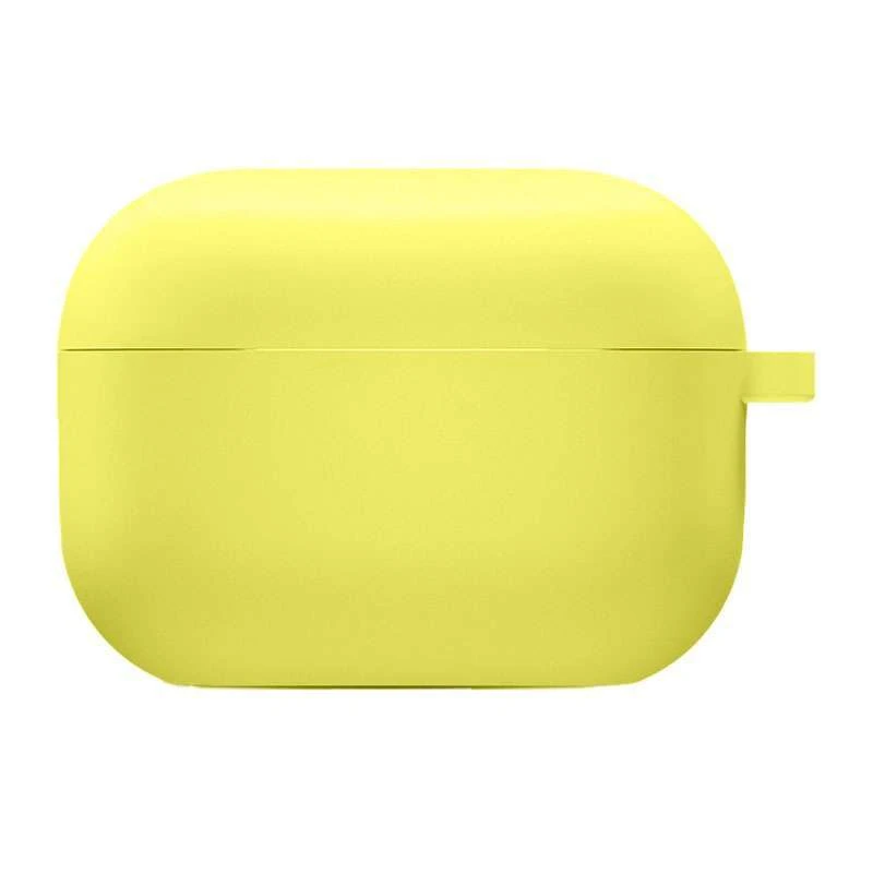 Силіконовий футляр з мікрофіброю для навушників Airpods Pro – Жовтий / Bright Yellow. Фото 2 з 5