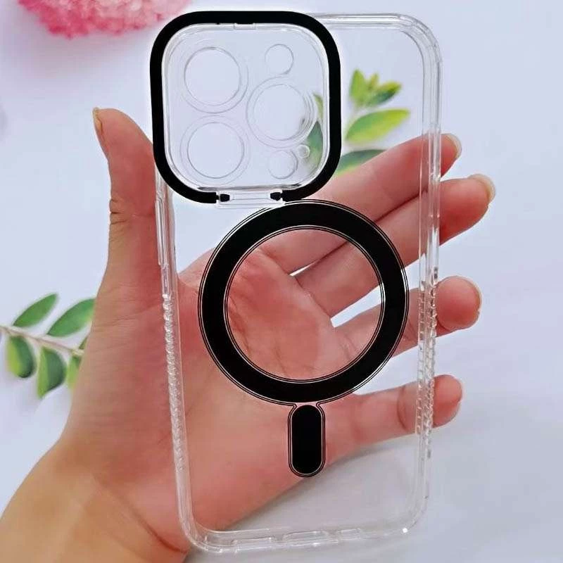 TPU чохол з кольоровою окантовкою камери з MagSafe на Apple iPhone 13 Pro (6.1") – Чорний. Фото 4 з 4