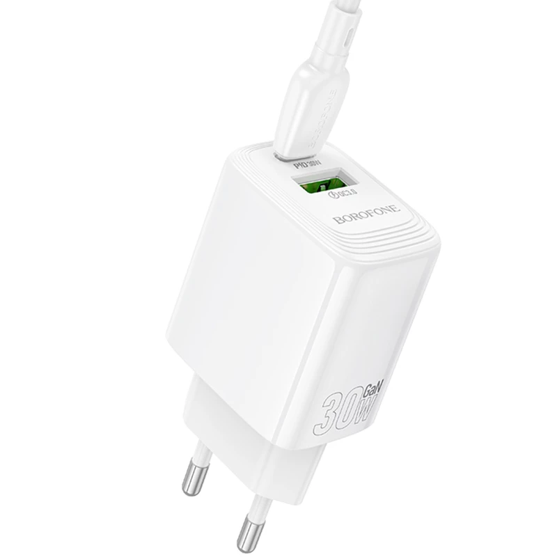 МЗП Borofone BN29 Fuente PD30W+QC3.0 (1USB-A/1C) – White. Фото 3 з 4