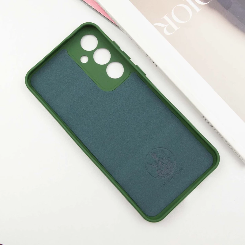 Чохол Silicone Case Lakshmi Plus з закритою камерою на Samsung Galaxy S23 FE – Зелений / Dark green. Фото 3 з 7