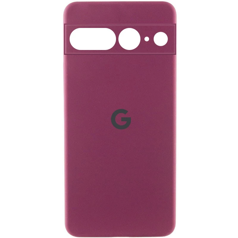 Чехол Silicone Case Lakshmi Premium L с закрытой камерой для Google Pixel 7 Pro – Бордовый / Plum. Фото 1 из 2