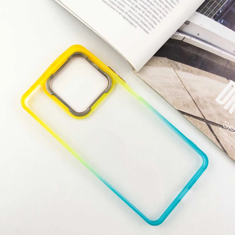 Силиконовый чехол фреш для Xiaomi Redmi Note 13 Pro 4G – Бирюзовый / Оранжевый. Фото 6 из 9