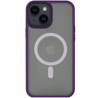 TPU+PC з металевими кнопками та MagSafe на Apple iPhone 14 (6.1") — Темно-фіолетовий / Dark Purple