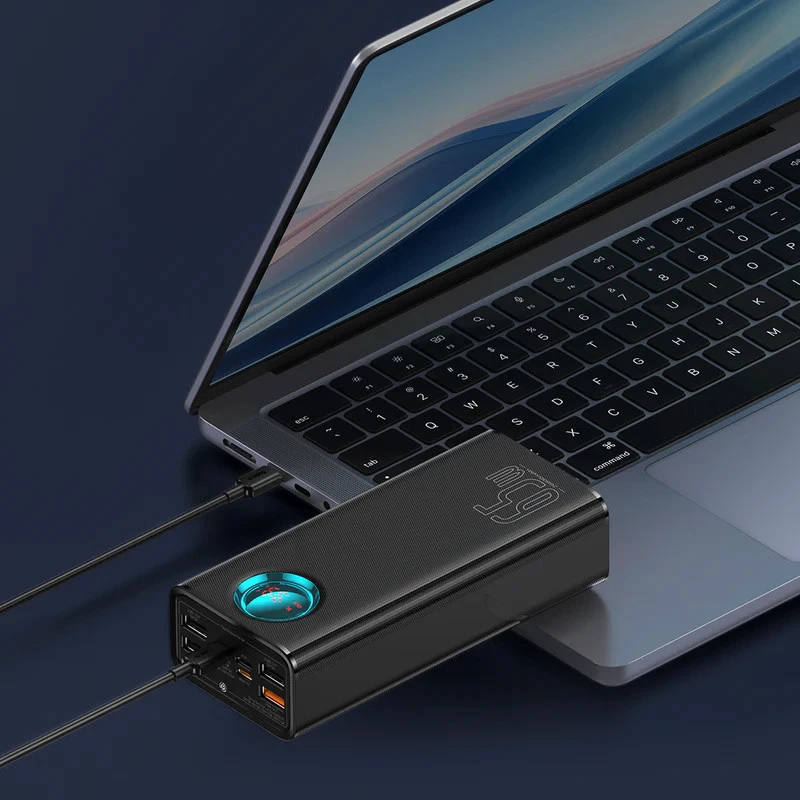 Портативний зарядний пристрій Baseus Amblight Digital Display 65W 26800 mAh (P10022402113-00) – Black. Фото 5 з 8