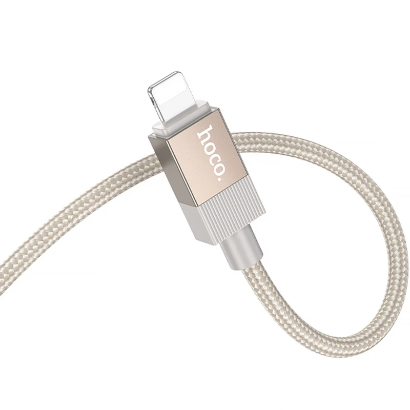Аудио кабель Aux Hoco UPA32A Clever digital (Lightning to AUX 3.5mm) (1m) – Gold. Фото 4 из 4