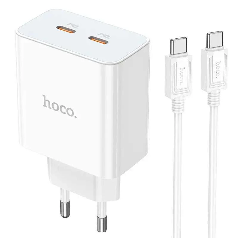 

МЗП Hoco C108A PD 35W (2 Type-C) + Type-C to Type-C (White)