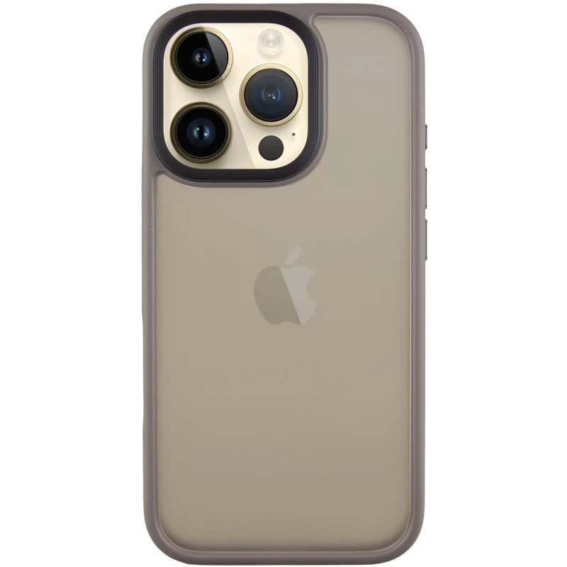 TPU+PC с металлическими кнопками для Apple iPhone 16 Pro – Серый / Grey. Фото 2 из 7