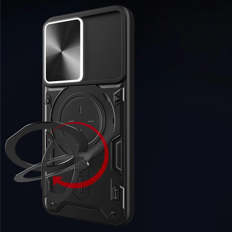 Ударопрочный чехол Bracket Ringstand с защитной шторкой для камеры для Samsung Galaxy A06 – Black. Фото 6 из 6