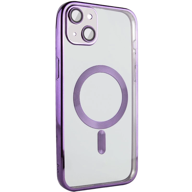 

Хромовый TPU чехол с MagSafe для Apple iPhone 15 (6.1") (Purple)