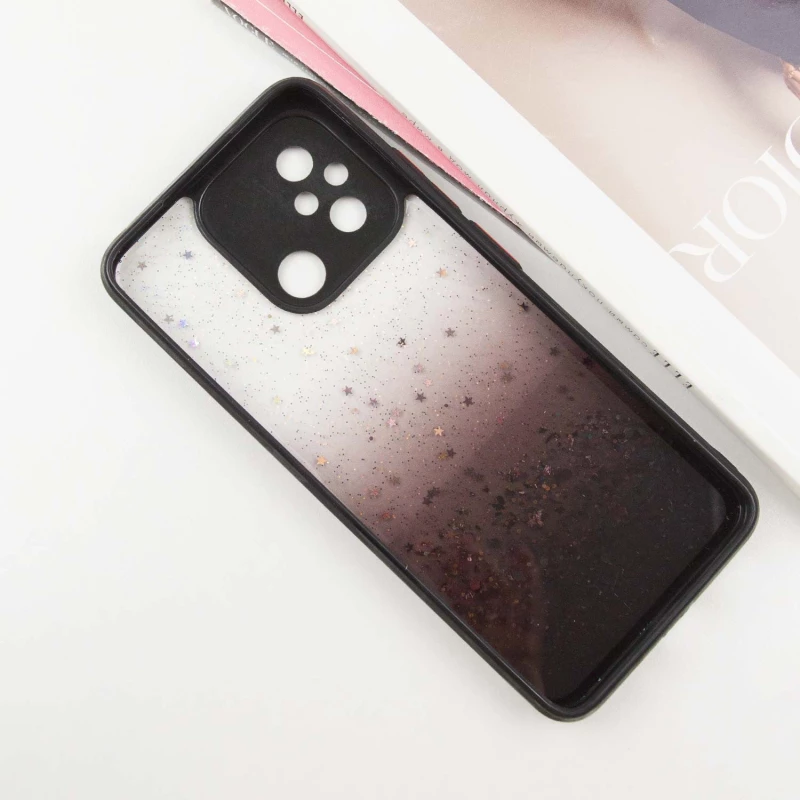 Чохол з блискітками та захистом камери на Xiaomi Redmi 12C / Poco C55 – Чорний. Фото 5 з 9