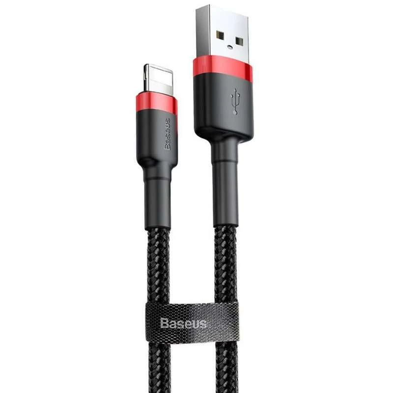 

Дата кабель Baseus Cafule Lightning Cable 2.4A (1m) (CALKLF-B) (Красный / Черный), Червоний / чорний