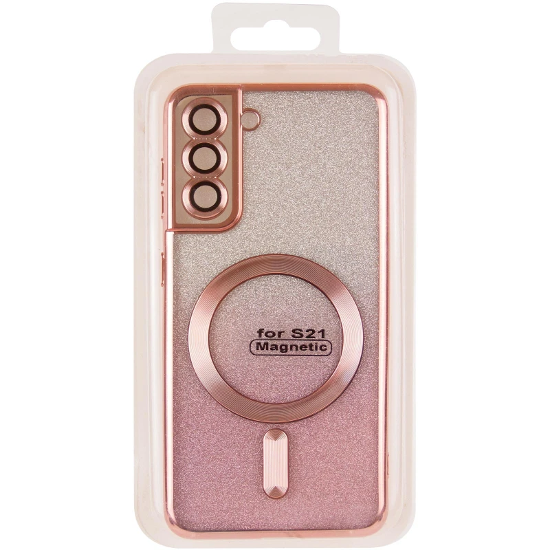 Чохол з блискітками, захисними лінзами на камеру та MagSafe на Samsung Galaxy S21 FE – Рожевий / Rose Gold. Фото 12 з 12