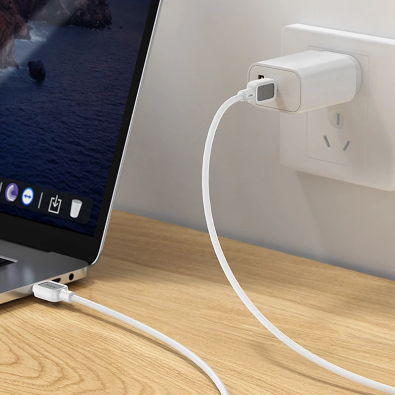 Дата кабель Hoco X108 Benefit 60W Type-C to Type-C (1m) – White. Фото 3 з 4