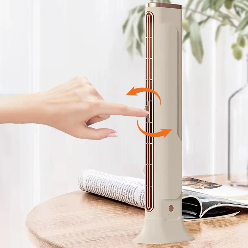 Настільний вентилятор F3 Tower Fan 3 speeds with battery 1200 mAh – Biege. Фото 2 з 8