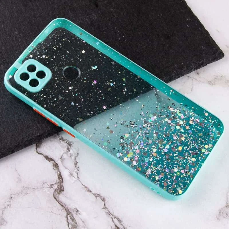 Чехол с блестками и защитой камеры для Xiaomi Redmi 9C – Бирюзовый. Фото 2 из 3