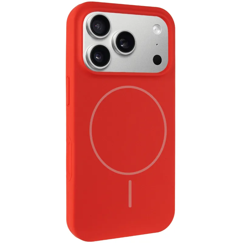 Чехол Silk Full Protective (AA) NO LOGO with Magnetic Fit для Apple iPhone 18 Pro – Красный / Red. Фото 1 из 1