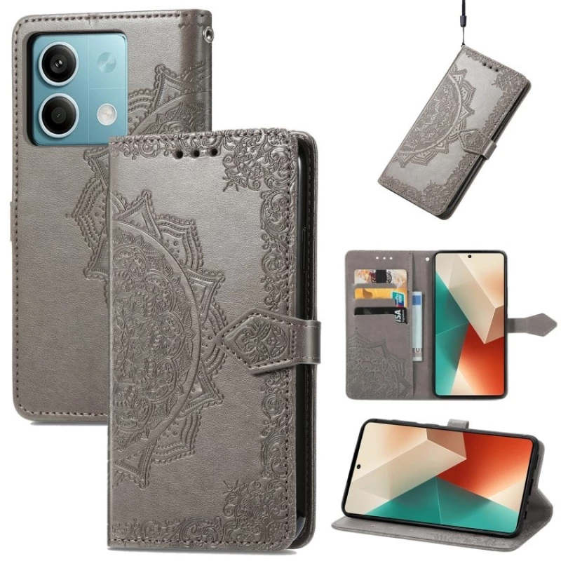 Чохол-книжка Art Case на Xiaomi Redmi 13 4G – Сірий. Фото 2 з 5