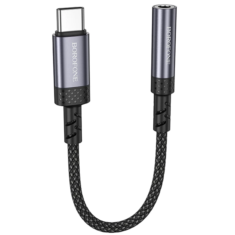 Перехідник Borofone BV24 Graceful Type-C to 3.5mm – Metal grey. Фото 1 з 6