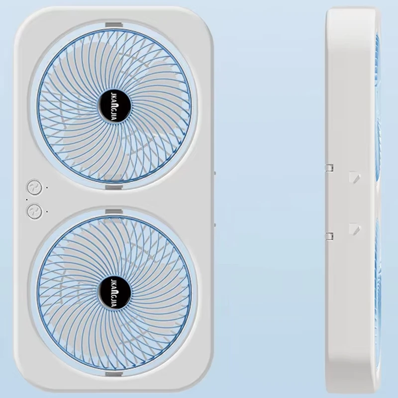 Настільний вентилятор F105 Dual-Fan Design 1800mAh – Blue. Фото 2 з 6