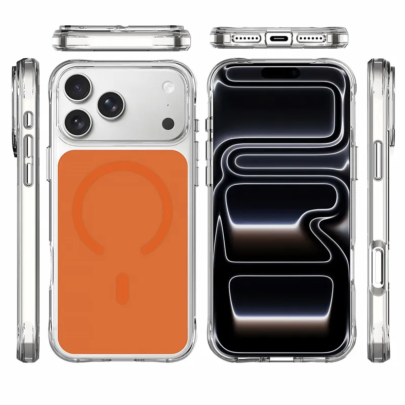 Чохол TPU+PC Space Pure Color with Magnetic Fit для Apple iPhone 17 Pro Max (6.9") – Orange. Фото 3 з 3