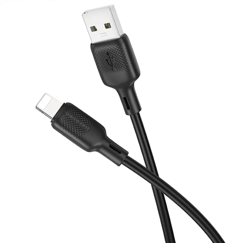 Дата кабель Borofone BX113 Lenny USB to Lightning 2.4A (1m) – Black. Фото 3 з 5