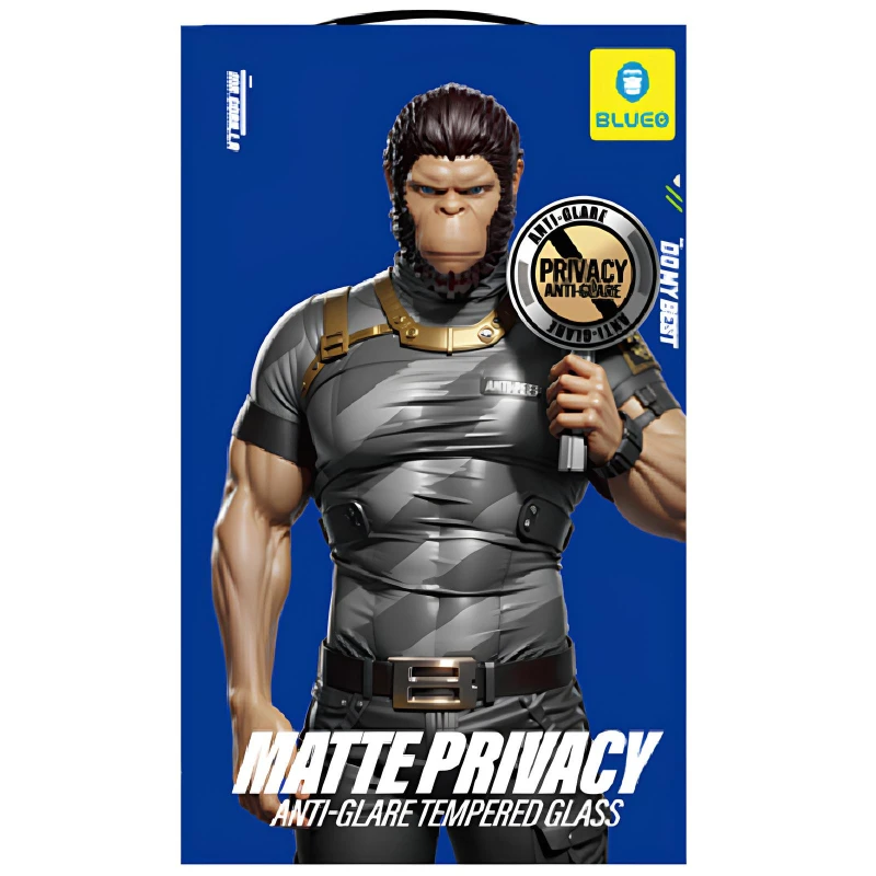 Захисне 2.5D скло Blueo Full Cover Anti-Peep Matte для Apple iPhone 16 Pro Max – Чорний. Фото 3 з 4