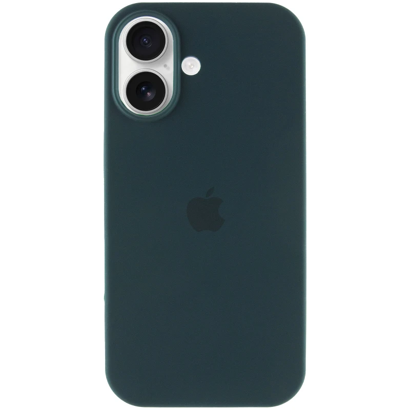 Чохол Silicone Case з закритим низом на Apple iPhone 16 – Зелений / Forest green. Фото 3 з 6