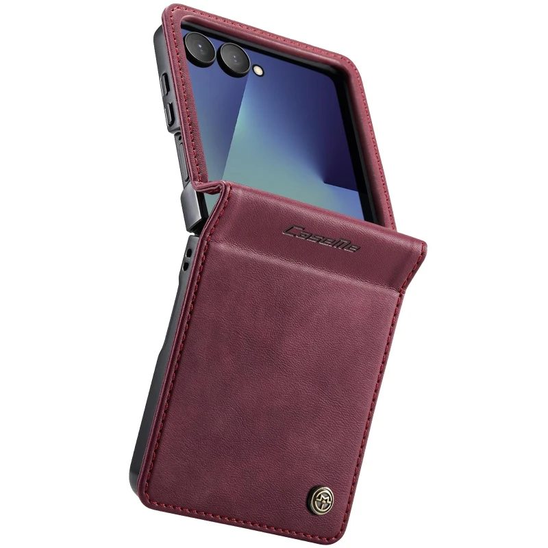 Кожаный чехол-книжка CaseMe Velvet Matte для Samsung Galaxy Z Flip7 – Red. Фото 4 из 5