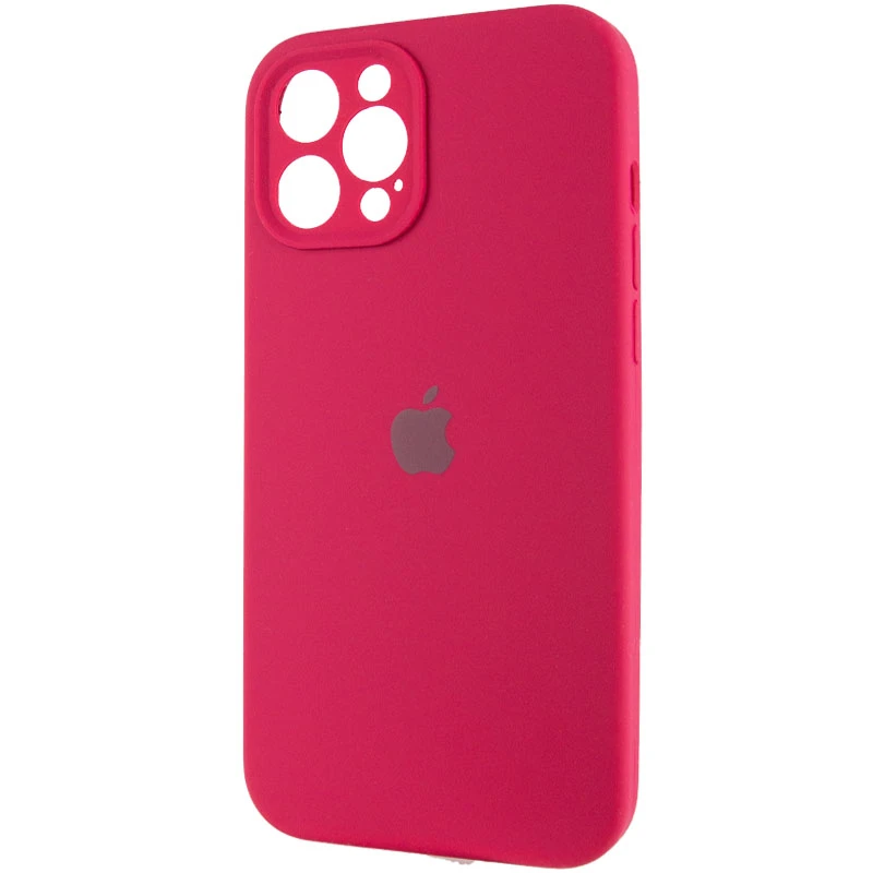 Чехол Silicone Case с защитой камеры для Apple iPhone 12 Pro Max (6.7") – Красный / Rose Red. Фото 5 из 8