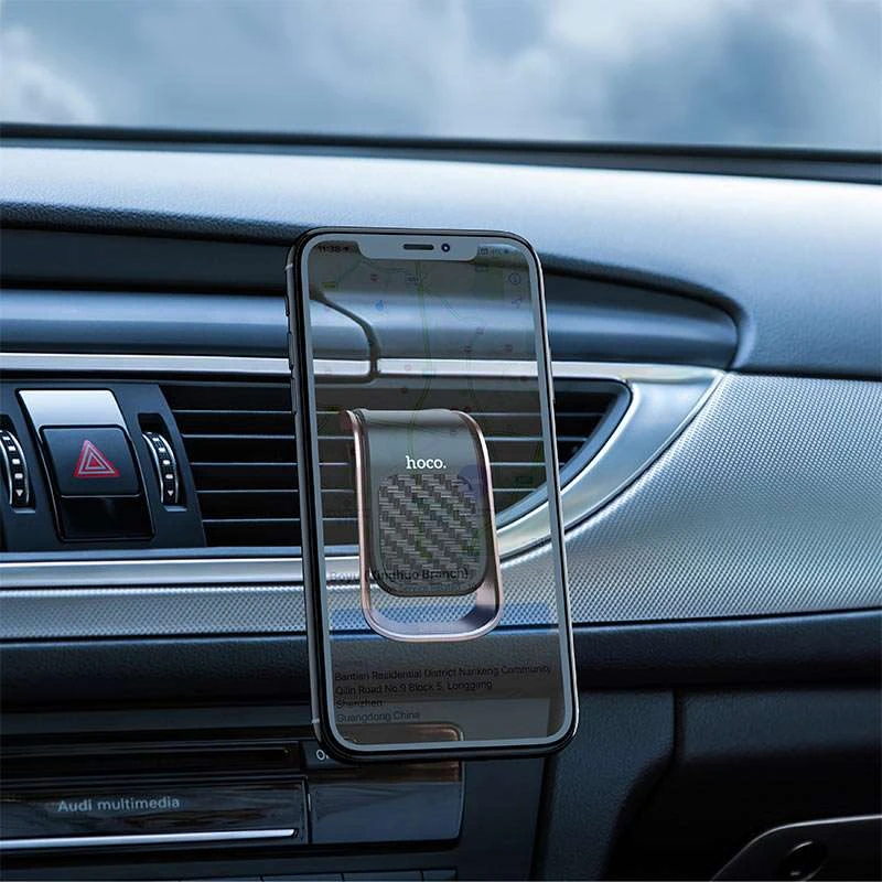 Автотримач Hoco CA74 магнітний – Чорно - сталевий. Фото 3 з 4