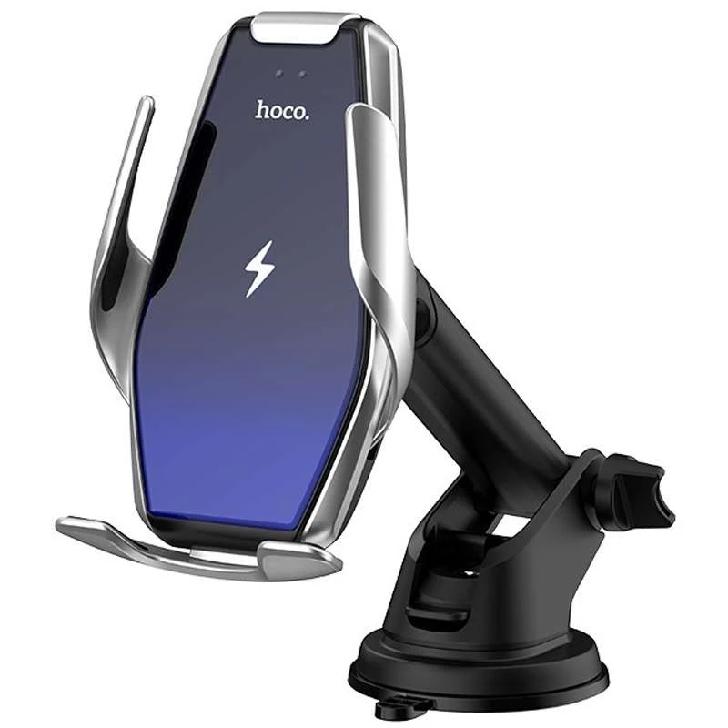 Автодержатель с БЗУ Hoco S14 – Стальной. Фото 1 из 8