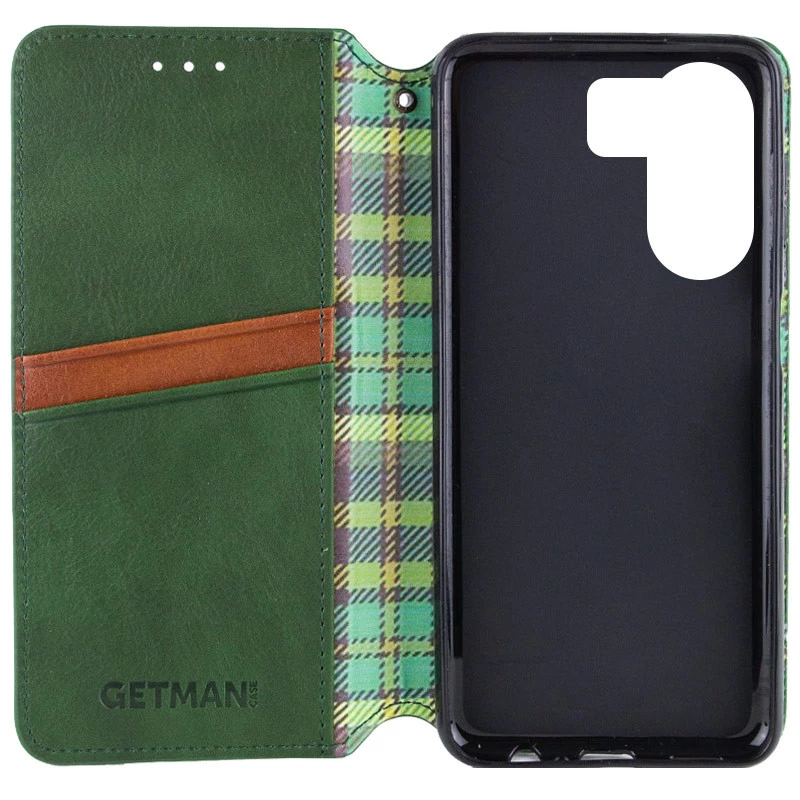 Чехол-книжка GETMAN кубик для Xiaomi Poco C65 – Зеленый. Фото 4 из 10