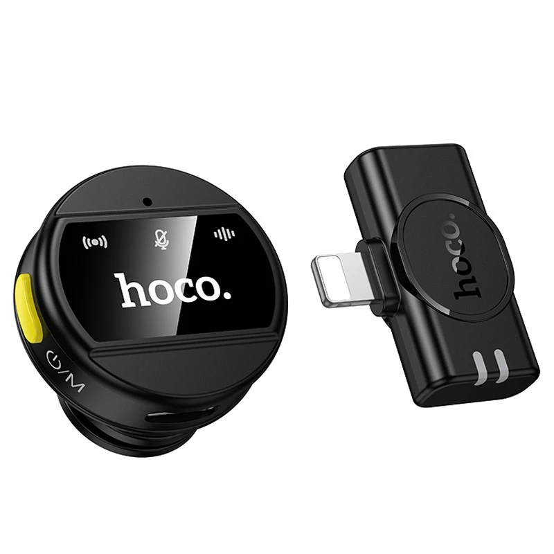 Петличный беспроводной микрофон Hoco L21 Charm Lightning – Black. Фото 4 из 5