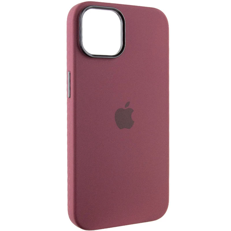 Чохол Silicone Case з металевими кнопками на Apple iPhone 12 Pro Max (6.7") – Бордовий / Plum. Фото 2 з 9