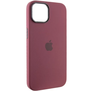 Чохол Silicone Case з металевими кнопками на Apple iPhone 12 Pro Max (6.7") — Бордовий / Plum