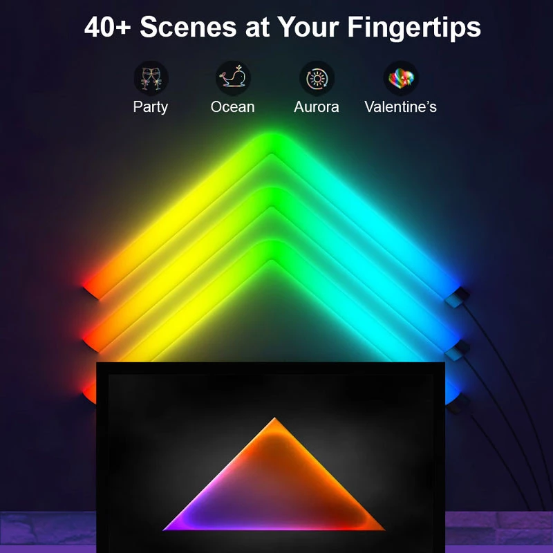 Настінний світильник Lines SAL-013B Bluetooth USB interface with app (8+4 pcs) – White. Фото 5 з 8