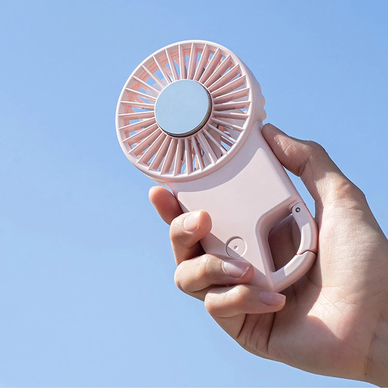 Портативний вентилятор SQT-BF2 з карабіном 1800mAh – Pink. Фото 2 з 3