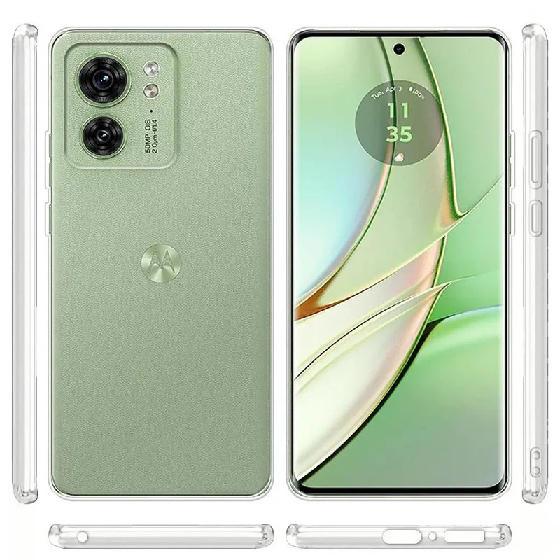 Ультратонкий силиконовый чехол 1 мм для Motorola Edge 40 – Бесцветный (прозрачный). Фото 2 из 3