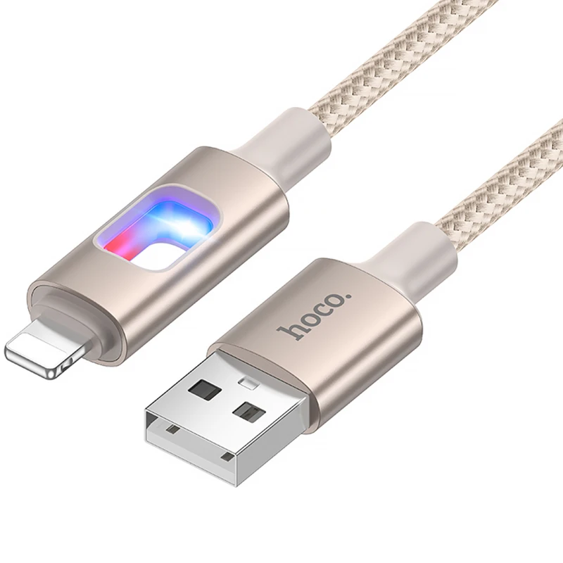 Дата кабель Hoco U144 New USB to Lightning 2.4A (1.2m) – Gold. Фото 2 з 4