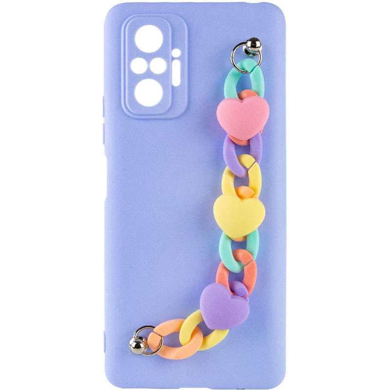 

Чохол Heart з ланцюгом на Xiaomi Redmi Note 10 Pro (Lilac Blue)