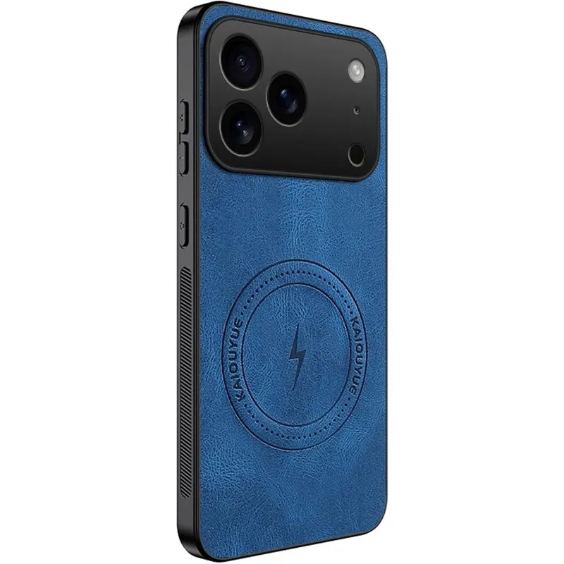TPU+PC чохол Nappa Texture Magnetic Case для Apple iPhone 17 Pro (6.3") – Blue. Фото 1 з 1
