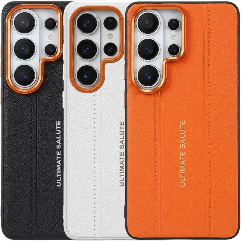 TPU+PC Vegan Leather Case with Metal Camera Frame для Samsung Galaxy S26 Ultra фото 1 з 1