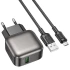 МЗП Borofone BAS52A Absolute QC3.0 (1USB-A) + кабель USB to MicroUSB – Black. Фото 7 з 9