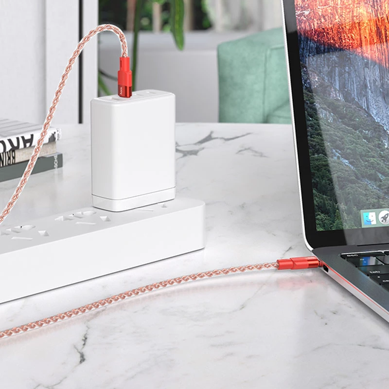 Дата кабель Hoco X99 Crystal Junction Type-C to Type-C 60W (1.2m) – Red. Фото 5 з 6